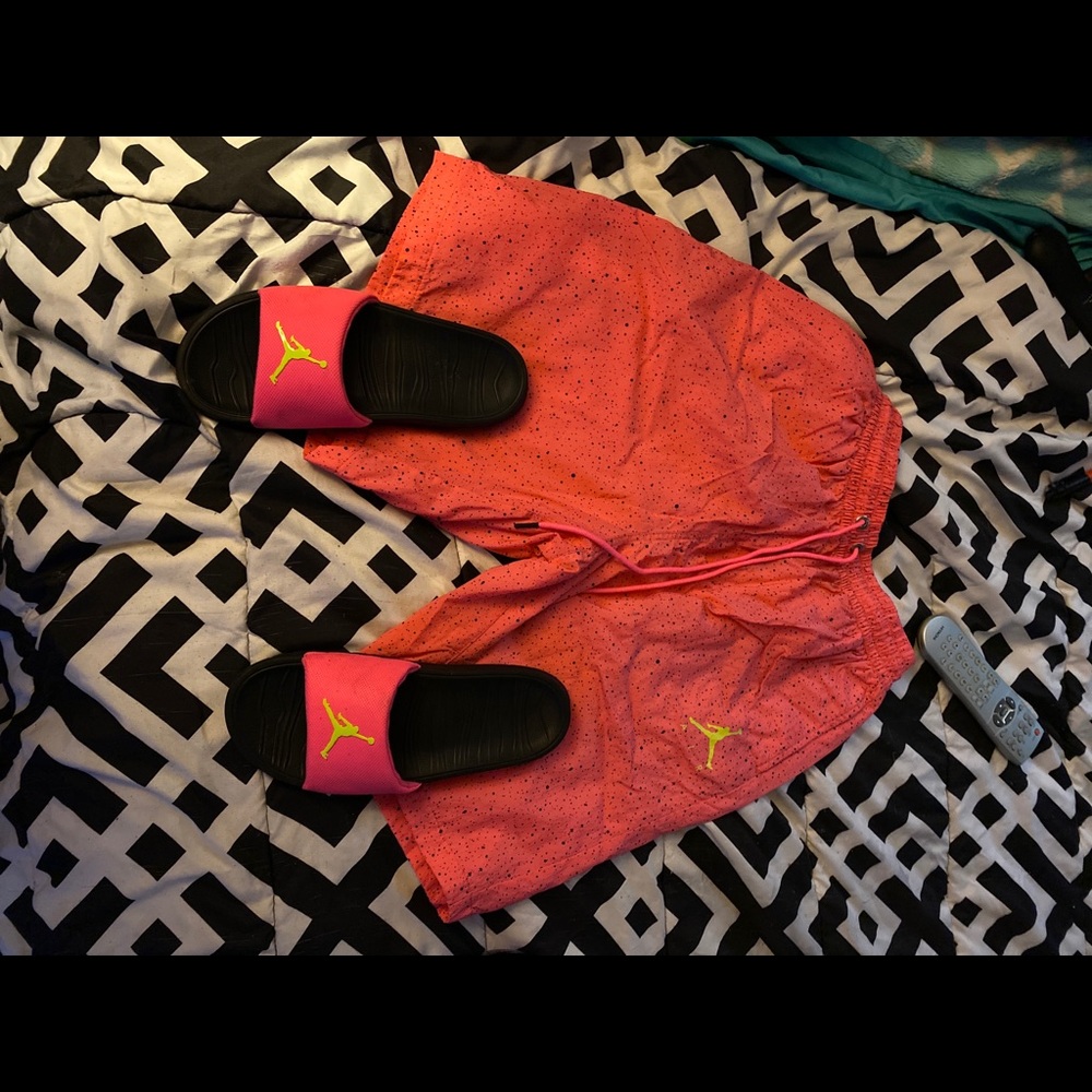 Jordan outfit shorts and slides brand new no tags